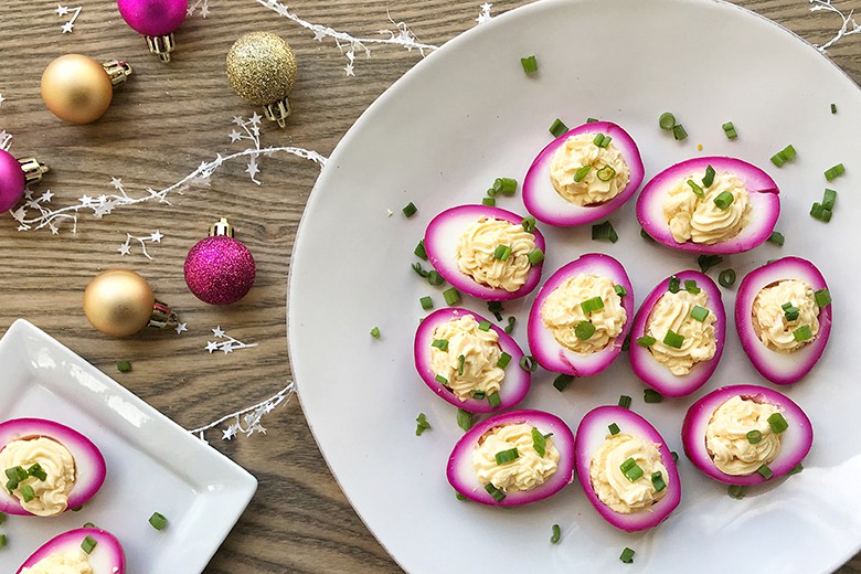 Beet pickled deviled eggs