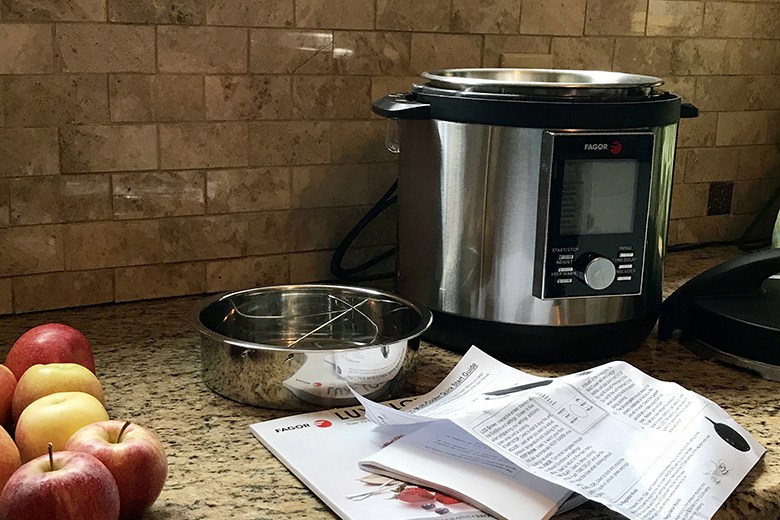 Fagor Multicooker on countertop with apples
