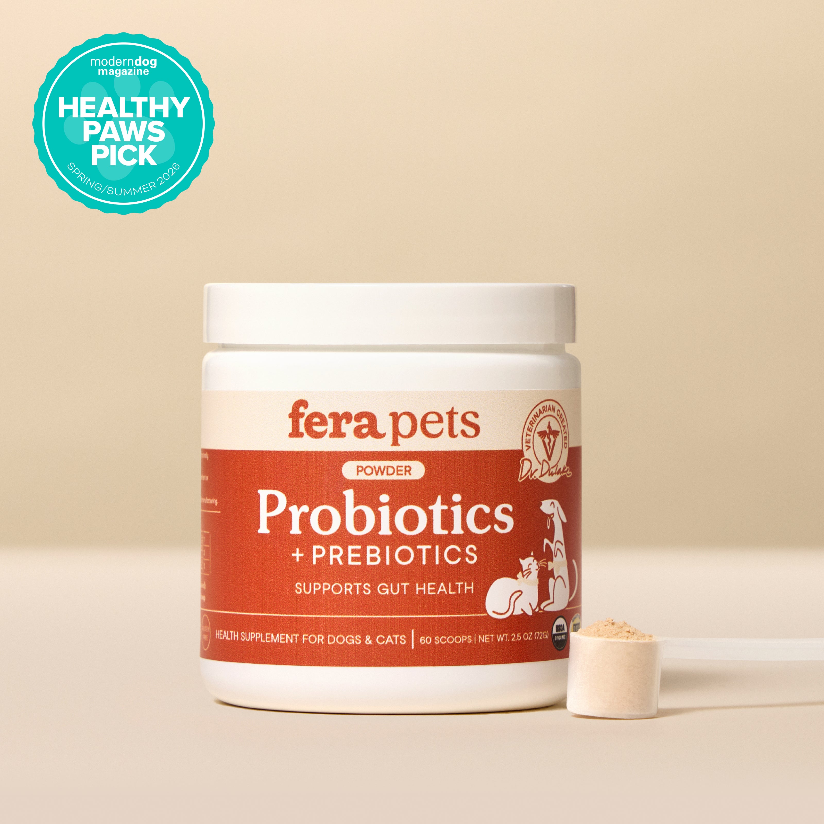 Fera Pets organic probiotics packaging