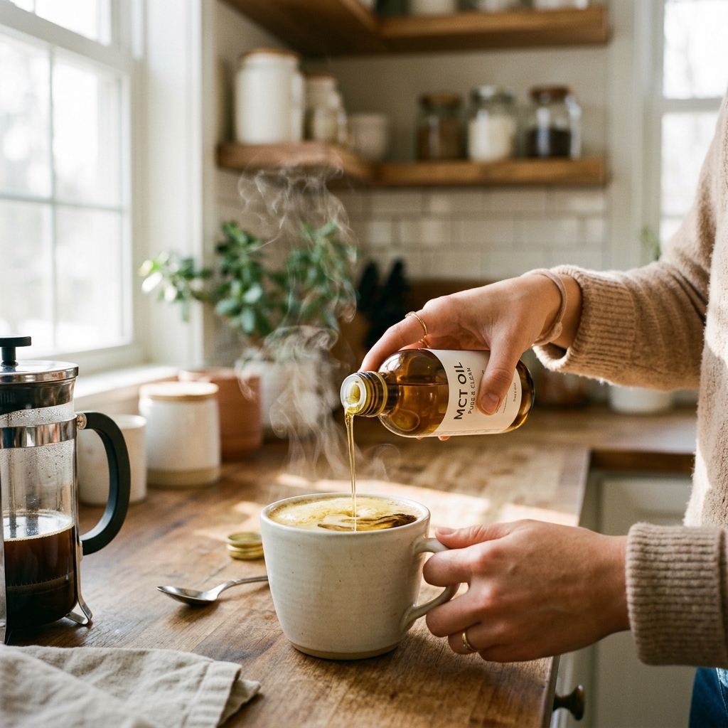 Morning coffee pouring routine